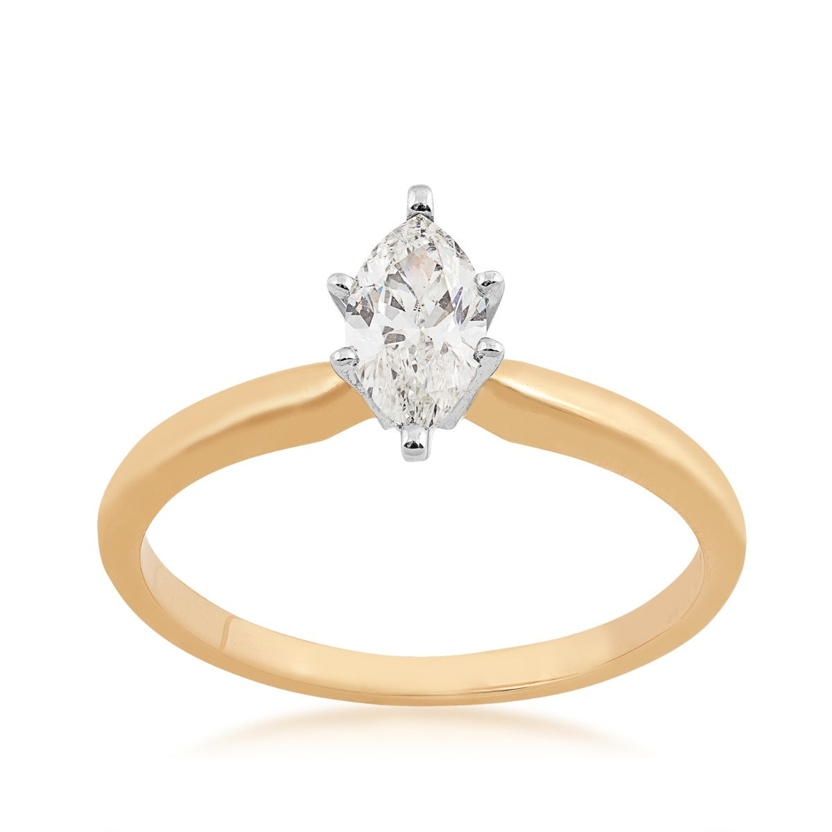 Natural 1/2 ct. tw. Marquise Diamond Solitaire Engagement Ring in 14K Yellow Gold (2)
