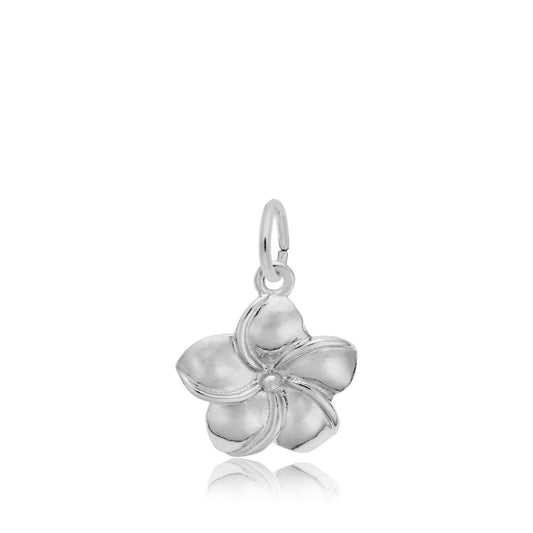 Plumeria Flower Charm in Sterling Silver
