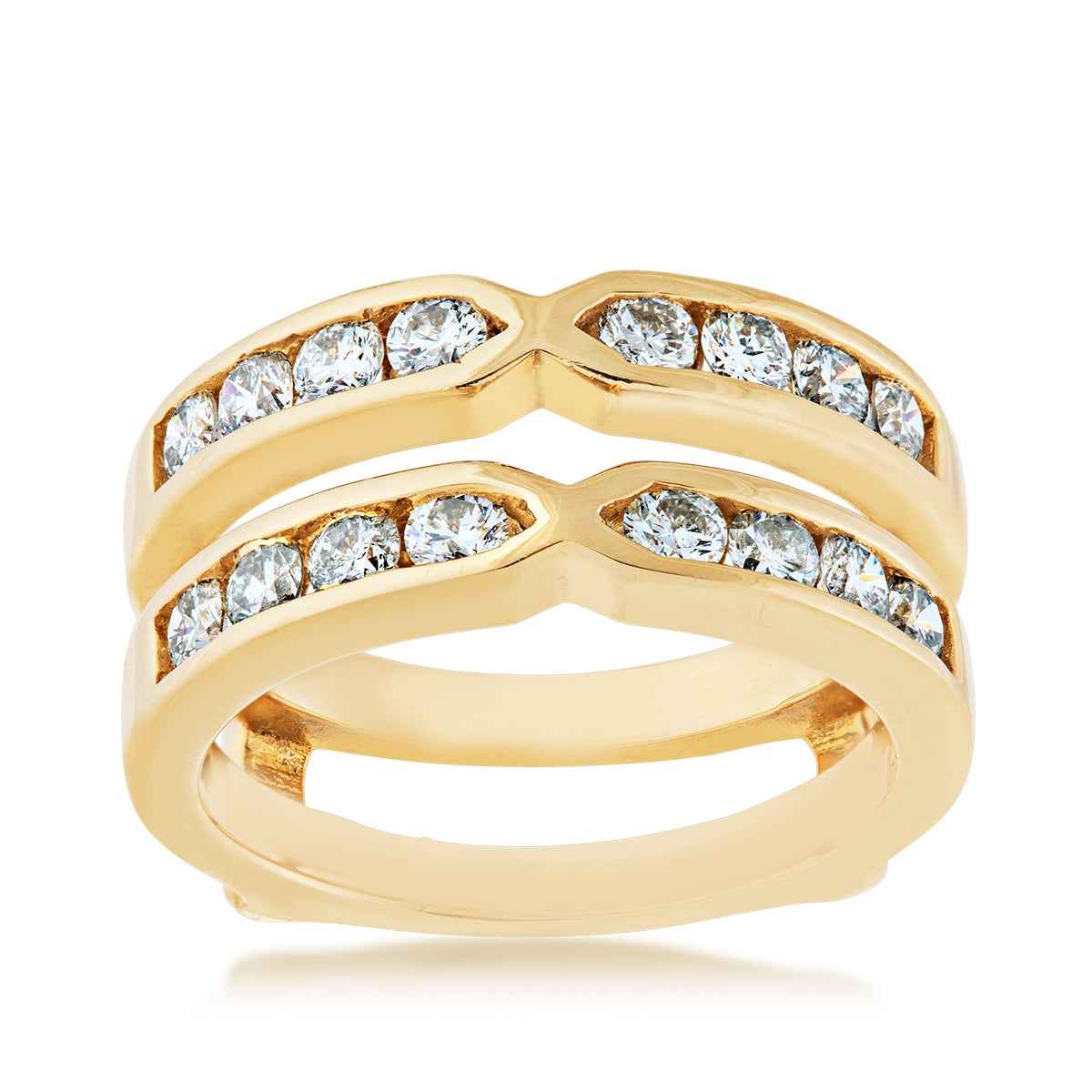 1 ct. tw. Double Round Channel Set Diamond Ring Enhancer in 14K Yellow Gold - W 1634D