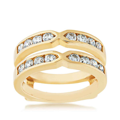 1 ct. tw. Double Round Channel Set Diamond Ring Enhancer in 14K Yellow Gold - W 1634D