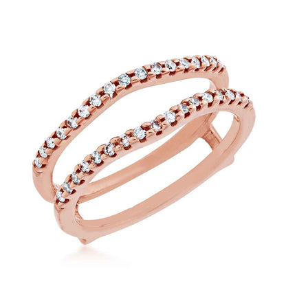 1/4 ct. tw. Round Prong-Set Insert Diamond Wedding Ring Enhancer in 14K Pink Gold front view