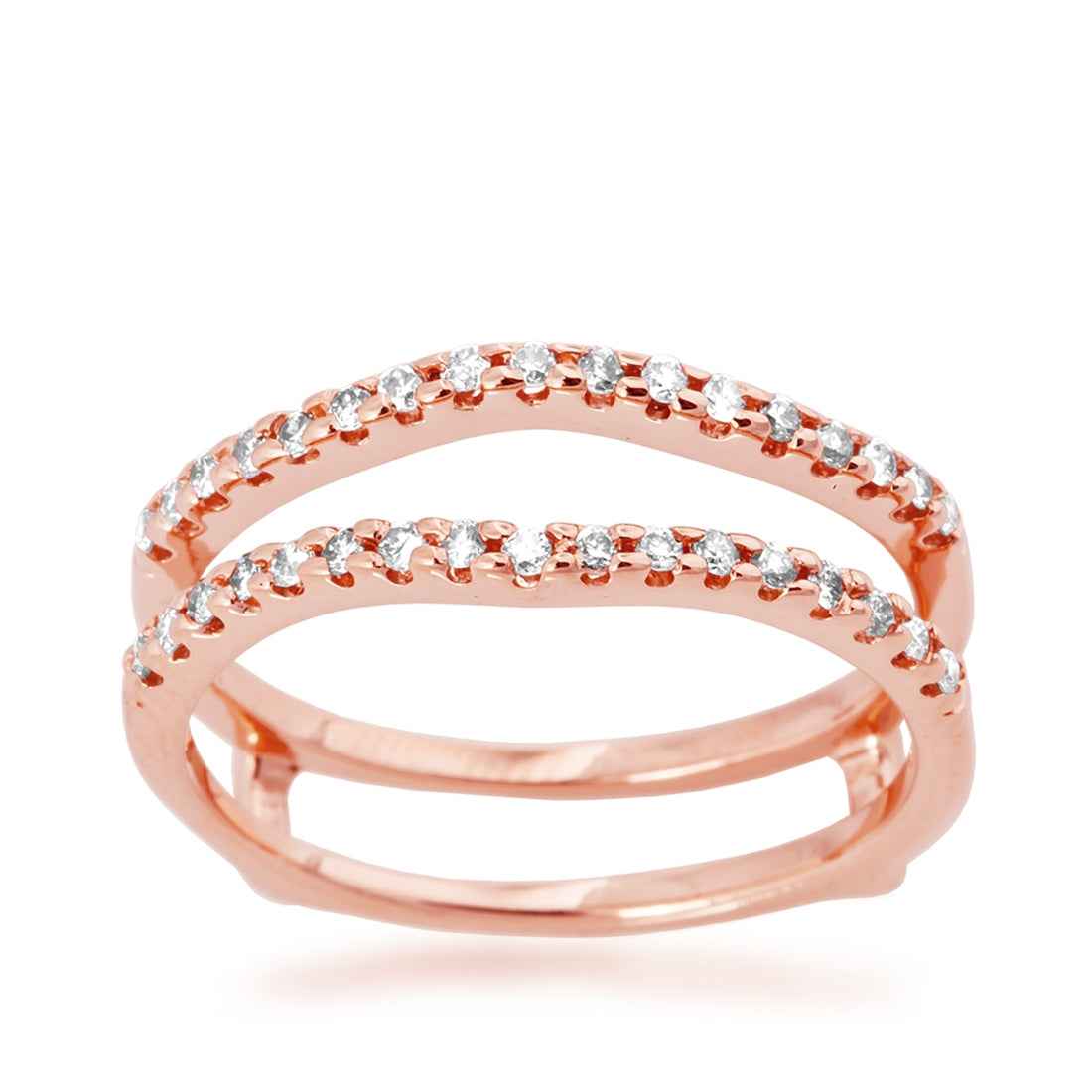 1/4 ct. tw. Round Prong-Set Insert Diamond Wedding Ring Enhancer in 14K Pink Gold