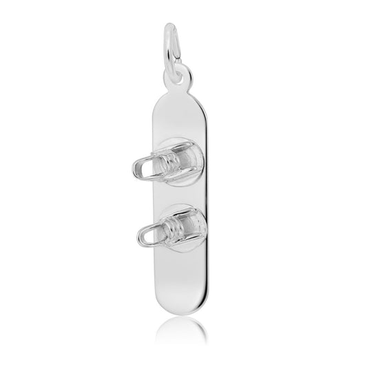 Snowboard Charm in Sterling Silver