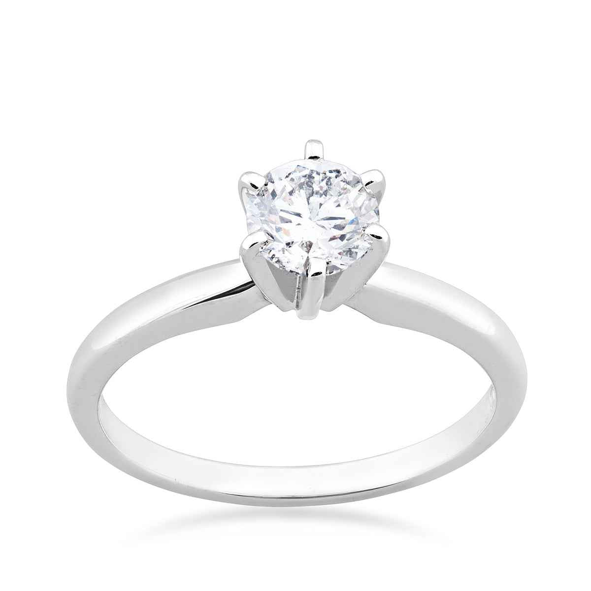 3/4 ct. tw. A Quality Round Brilliant Diamond Solitaire Engagement Ring in 14K White Gold