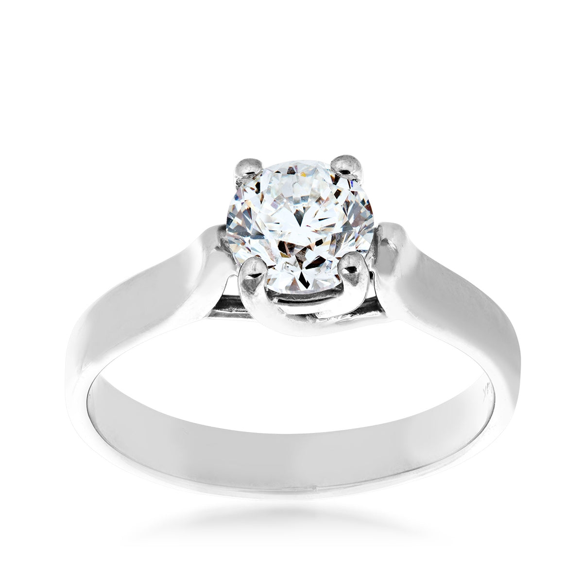 3/4 ct. tw. AAA Quality Round Brilliant Diamond Solitaire Engagement Ring in 14K White Gold