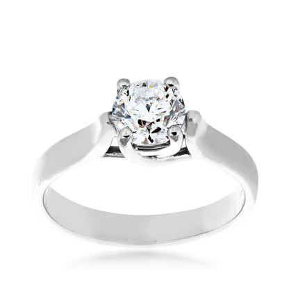 3/4 ct. tw. AAA Quality Round Brilliant Diamond Solitaire Engagement Ring in 14K White Gold