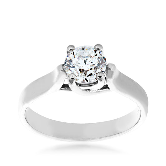 3/4 ct. tw. AAA Quality Round Brilliant Diamond Solitaire Engagement Ring in 14K White Gold