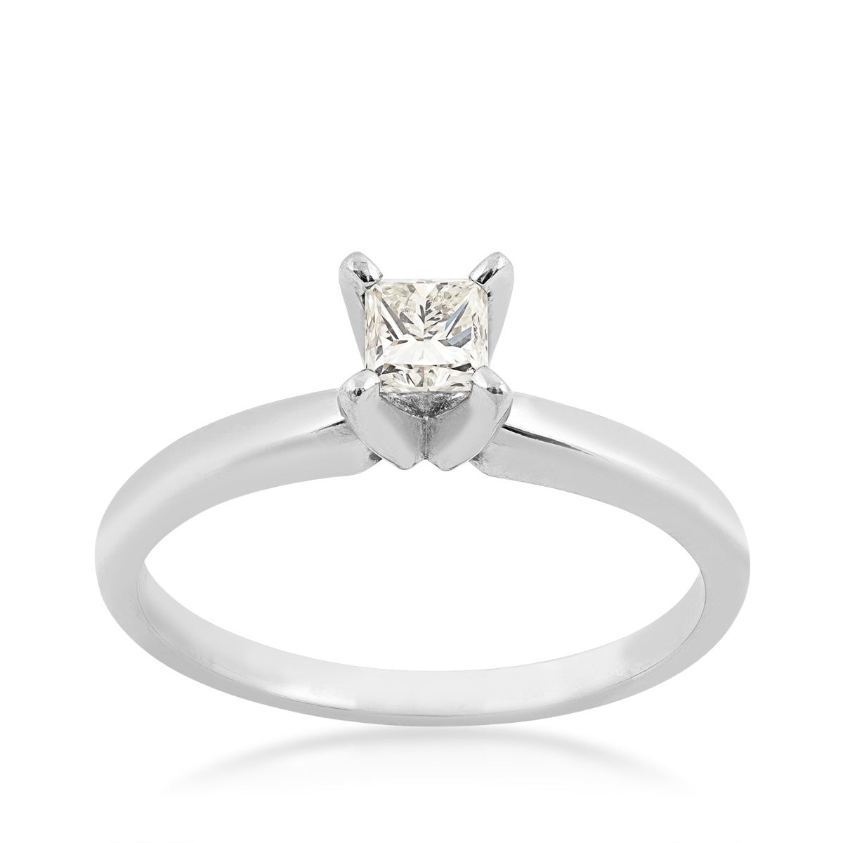 1/3 ct. tw. A Quality Princess Cut Diamond Engagement Ring in 14K White Gold
