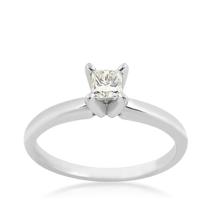 1/3 ct. tw. A Quality Princess Cut Diamond Engagement Ring in 14K White Gold