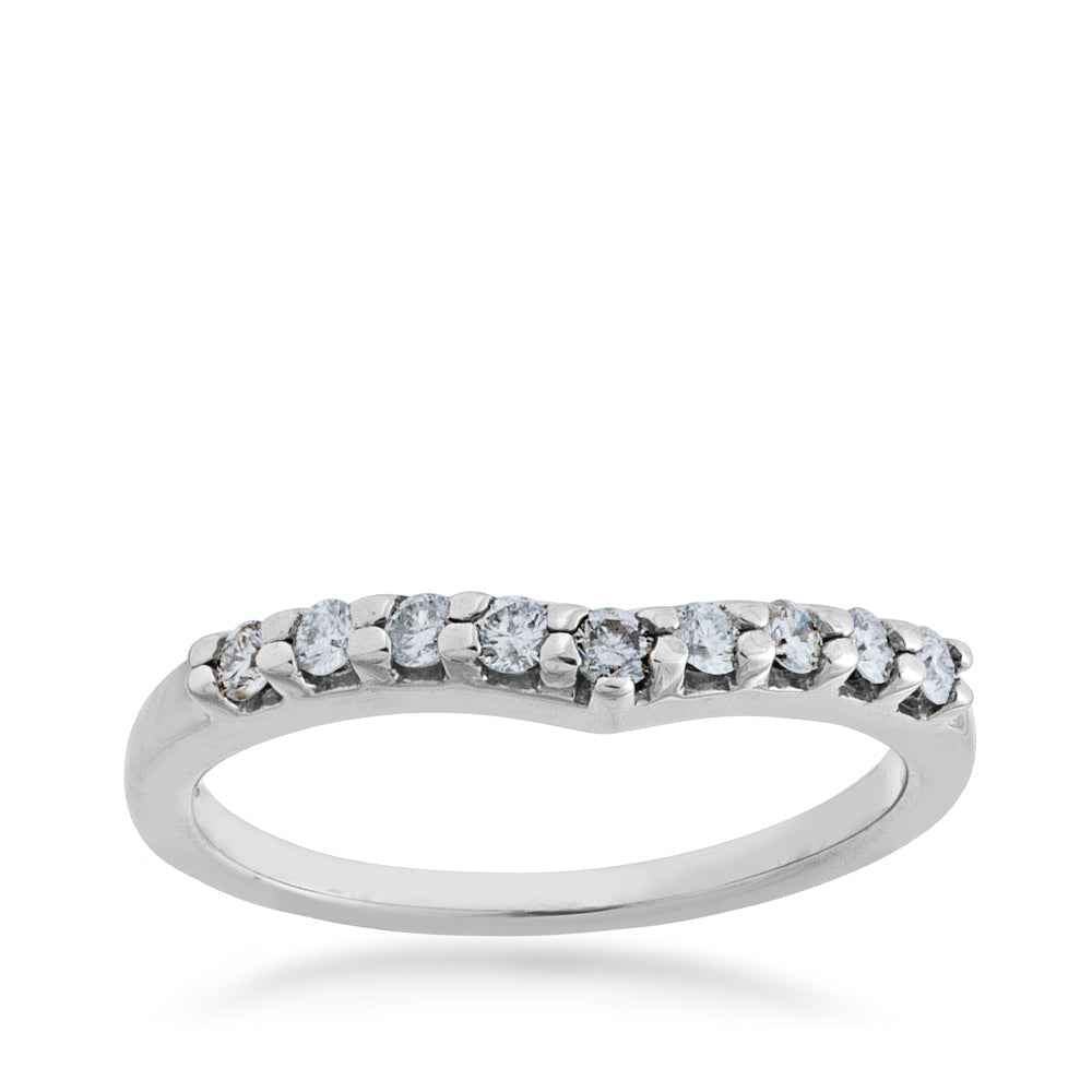 1/4 ct. tw. Round Diamond Curved Anniversary Band in 14K White Gold