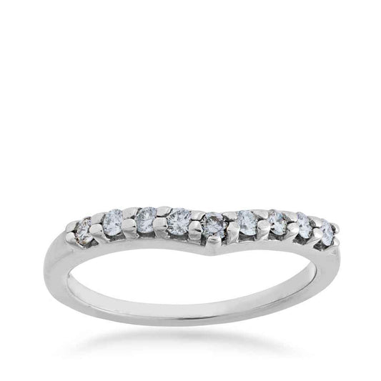 1/4 ct. tw. Round Diamond Curved Anniversary Band in 14K White Gold