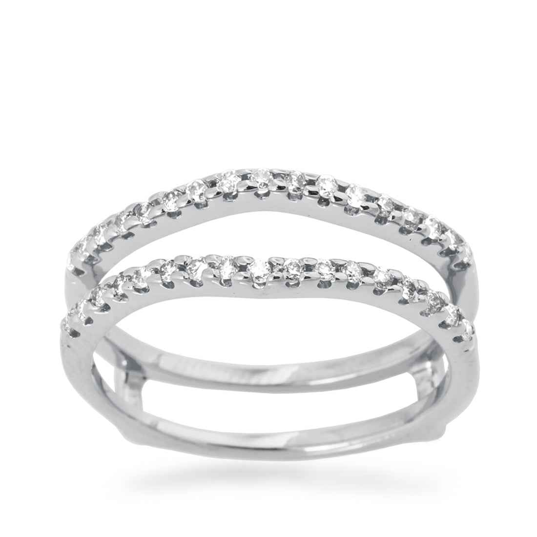 1/4 ct. tw. Diamond Pave Curved Ring Enhancer in 14K White Gold
