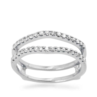 1/4 ct. tw. Diamond Pave Curved Ring Enhancer in 14K White Gold