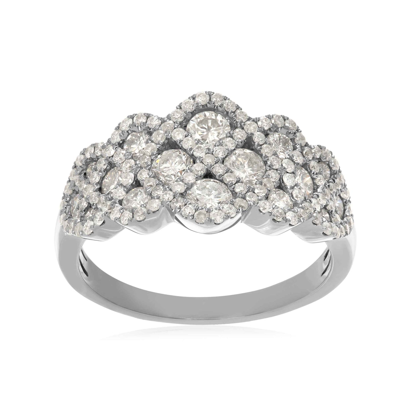 1-1/4 ct. tw. Round Diamond Fashion Ring with Crisscross Design in 10K White Gold