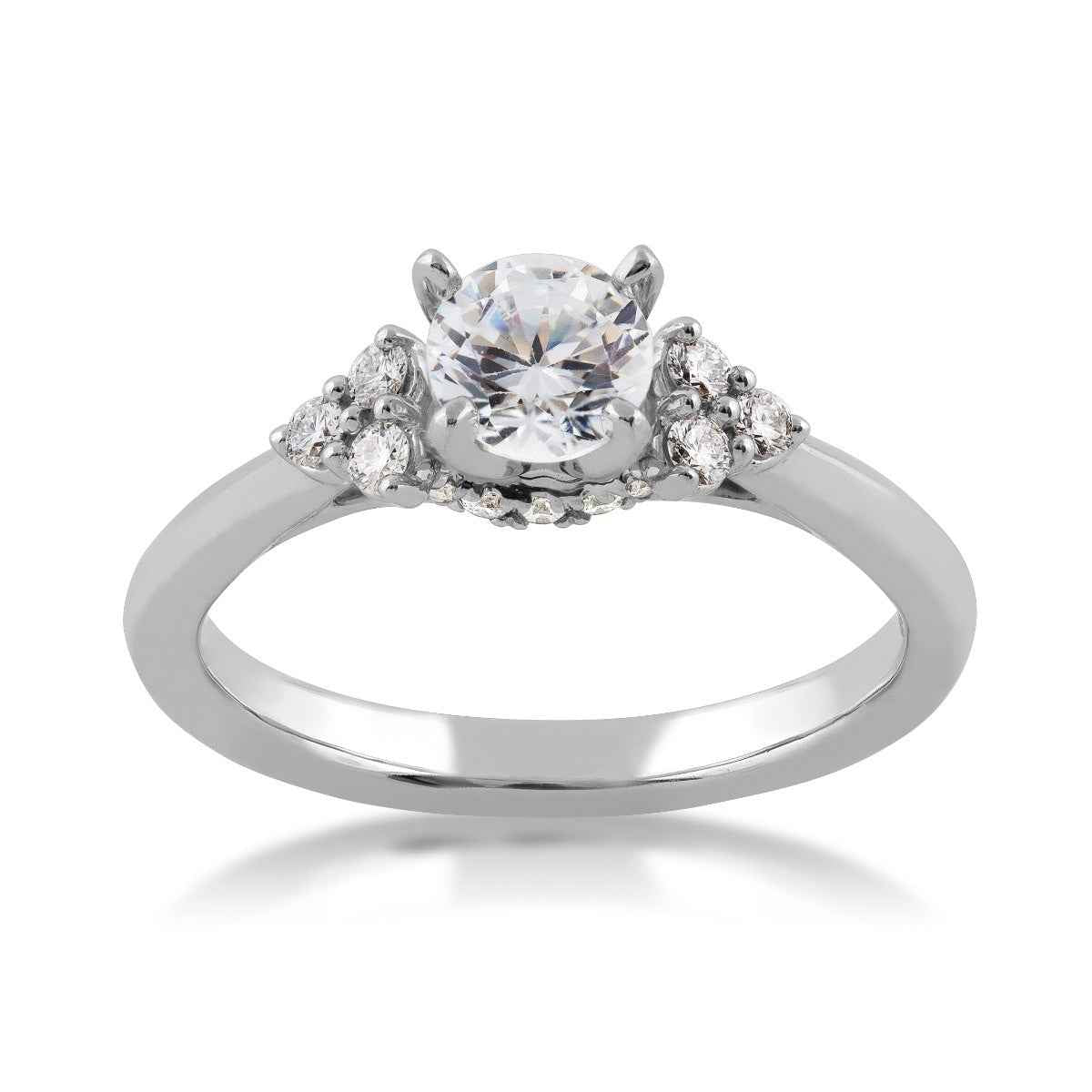 Designed with Love 1/5 ct. tw. Semi-Mount Engagement Ring with Diamond Cluster Side Accents