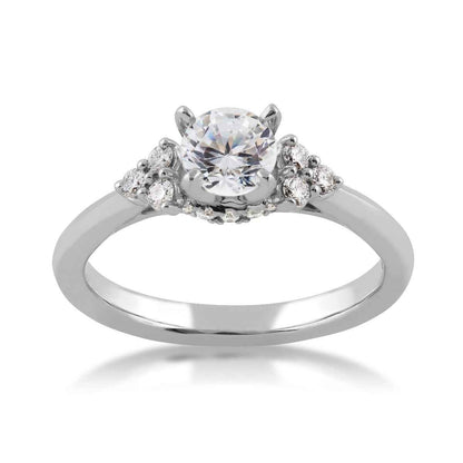 Designed with Love 1/5 ct. tw. Semi-Mount Engagement Ring with Diamond Cluster Side Accents