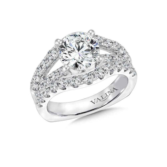 Valina 1-3/8 ct. tw. Diamond Split-Shank Semi-Mount Engagement Ring in 14K White Gold