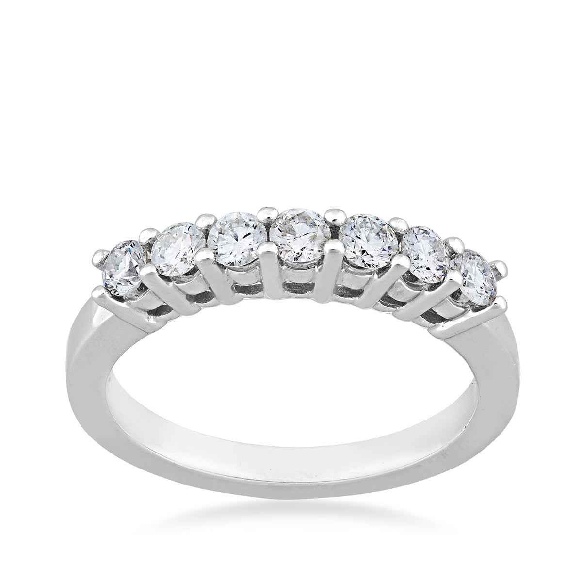 1/2 ct. tw. 7-Stone Round Brilliant Diamond Anniversary Band in 10K White Gold