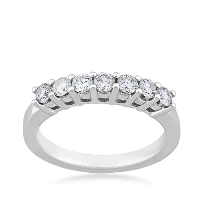 1/2 ct. tw. 7-Stone Round Brilliant Diamond Anniversary Band in 10K White Gold