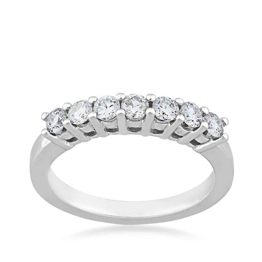 1/2 ct. tw. 7-Stone Round Brilliant Diamond Anniversary Band in 10K White Gold