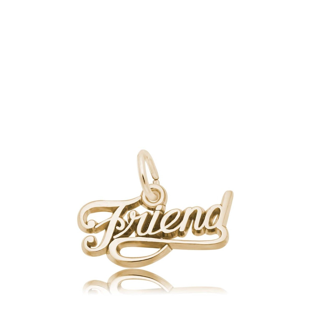 Friend Script Charm in 14K Yellow Gold