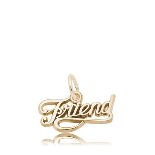 Friend Script Charm in 14K Yellow Gold