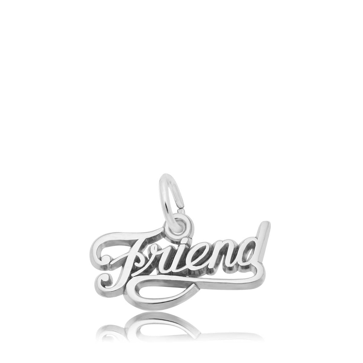 Friend Script Charm in Sterling Silver