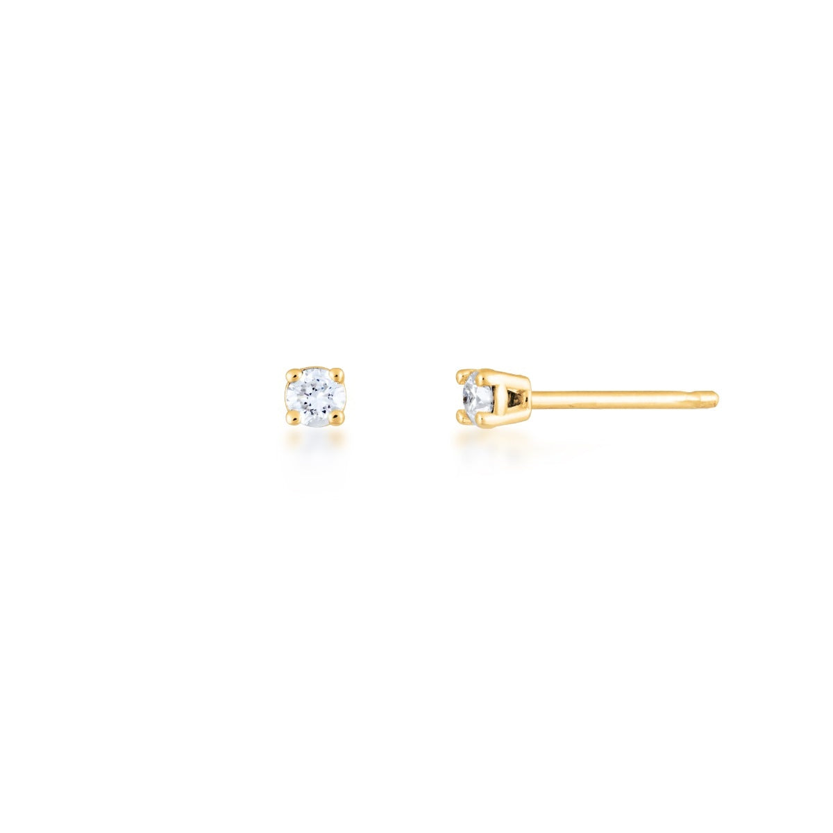 1/10 ct. tw. Round Brilliant Diamond Solitaire Earrings in 14K Yellow Gold