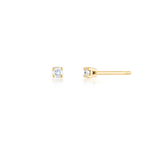 1/10 ct. tw. Round Brilliant Diamond Solitaire Earrings in 14K Yellow Gold
