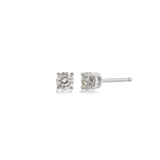 1/3 ct. tw. A Quality Round Diamond Solitaire Earrings in 14K White Gold