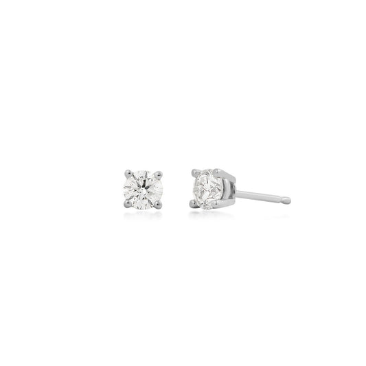 1/2 ct. tw. Round Diamond Solitaire Earrings in 14K White Gold