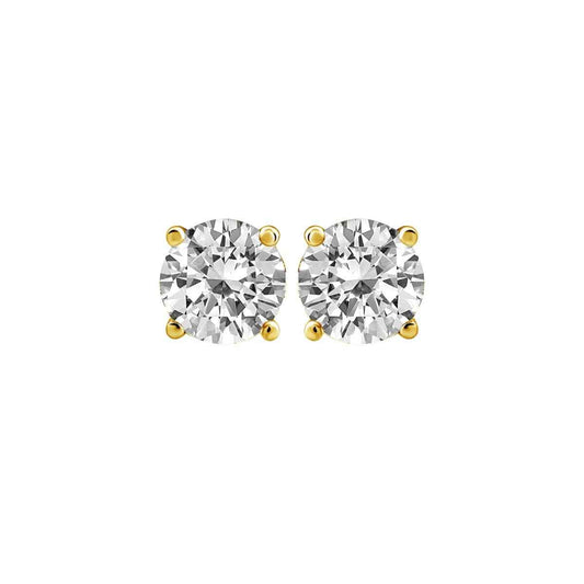 3/4 ct. tw. Round Brilliant Diamond Solitaire Earrings in 14K Yellow Gold
