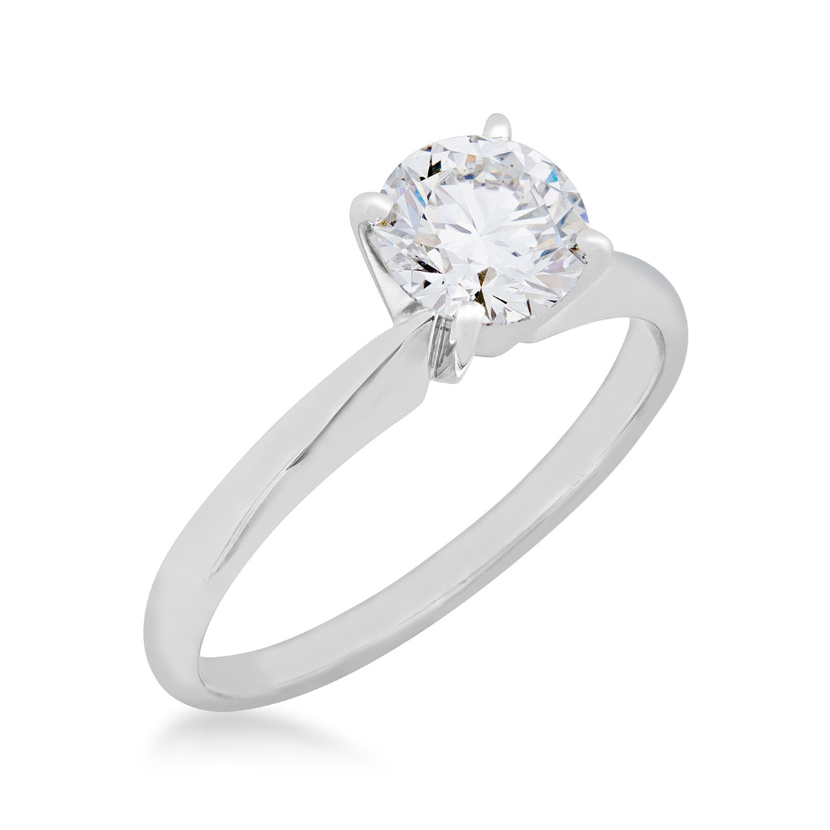 1 ct. tw. Round Brilliant Diamond Solitaire Engagement Ring in 14K White Gold front view (2)