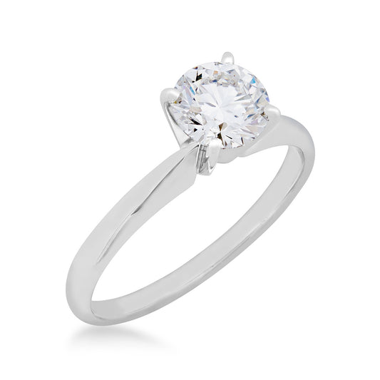 1 ct. tw. Round Brilliant Diamond Solitaire Engagement Ring in 14K White Gold front view (2)