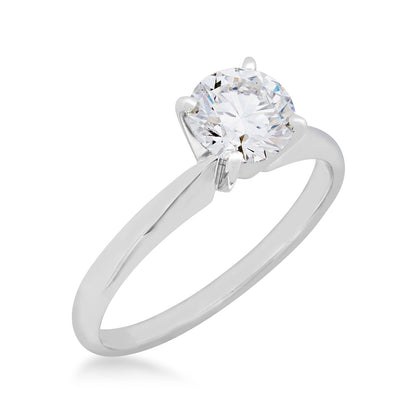 3/4 ct. tw. Round Brilliant Diamond Solitaire Engagement Ring in 14K White Gold front view