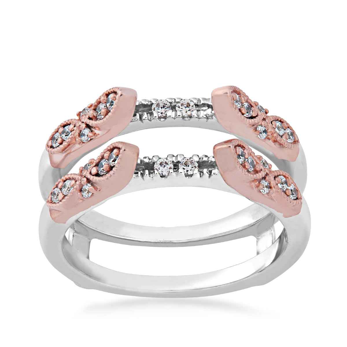 1/4 ct. tw. Diamond Ring Enhancer with Split Shank Center in 14K Pink & White Gold