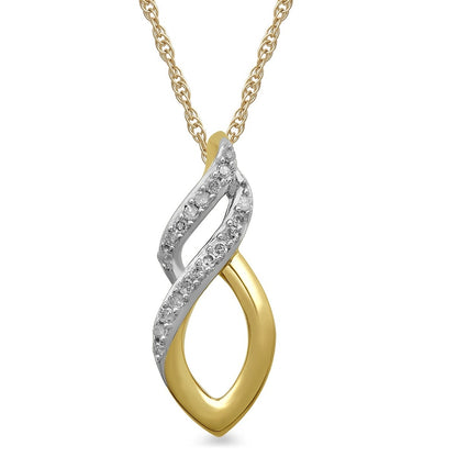 Diamond Accent Flame Pendant in 10K Yellow Gold