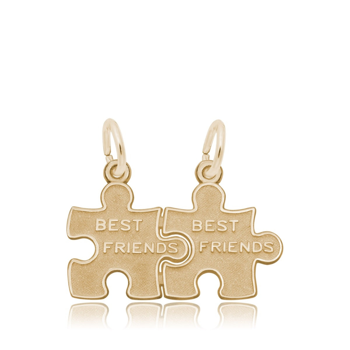 Best Friend Puzzle Pieces Charm in 14K Yellow Gold