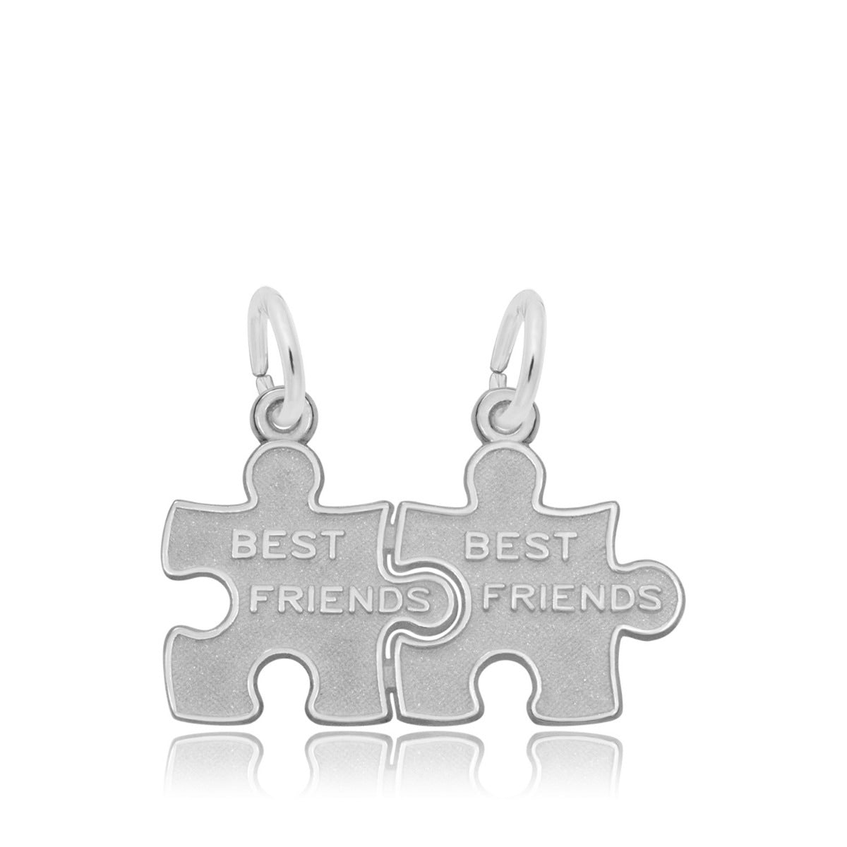 Best Friend Puzzle Pieces Charm in Sterling Silver