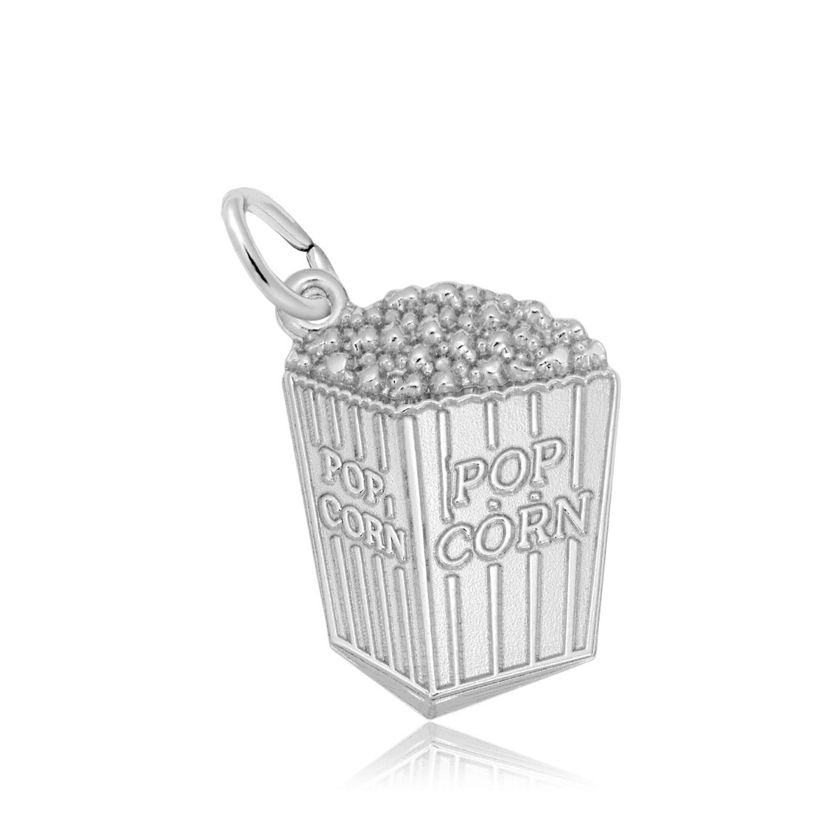 Movie Popcorn Charm in Sterling Silver