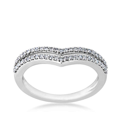 Perfect Match 1/4 ct. tw. Chevron Style Diamond Stackable Anniversary Band in 10K White Gold
