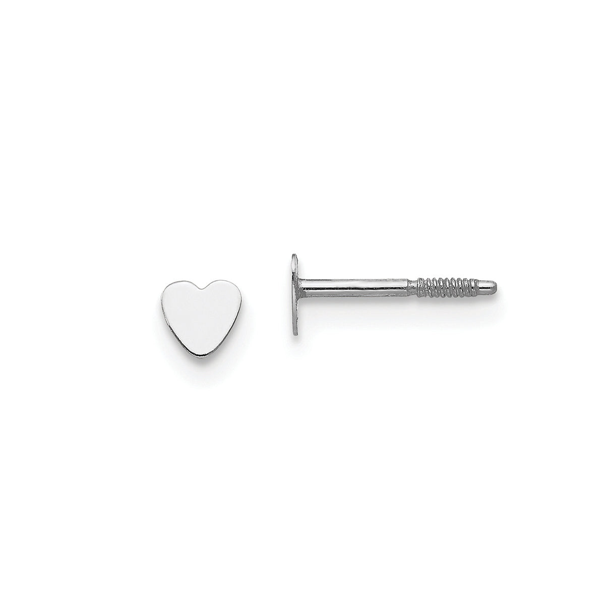 Children's Madi K Heart Earrings in 14K White Gold
