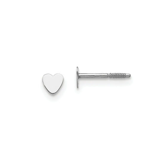 Children's Madi K Heart Earrings in 14K White Gold