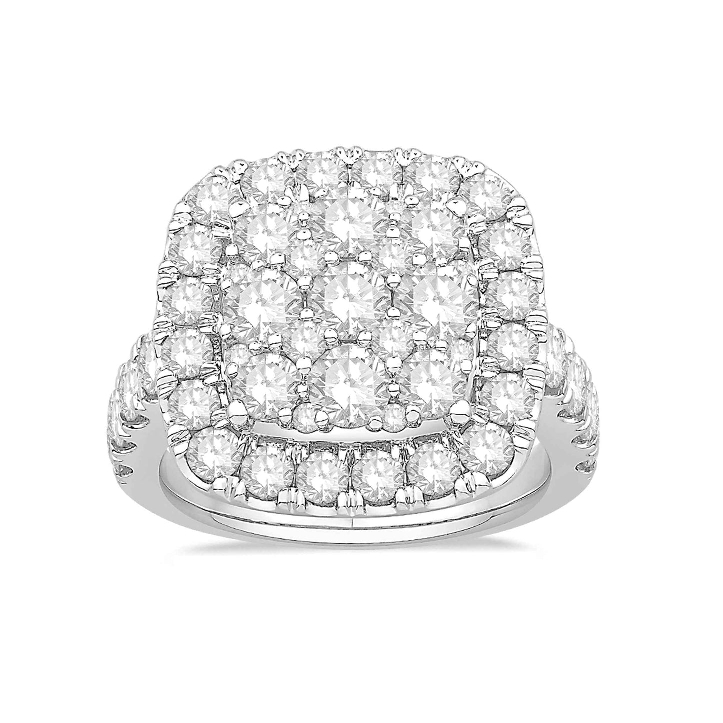 Fairytale Diamonds 3-1/2 ct. tw. Diamond Cluster with Halo Fashion Ring in 14K White Gold