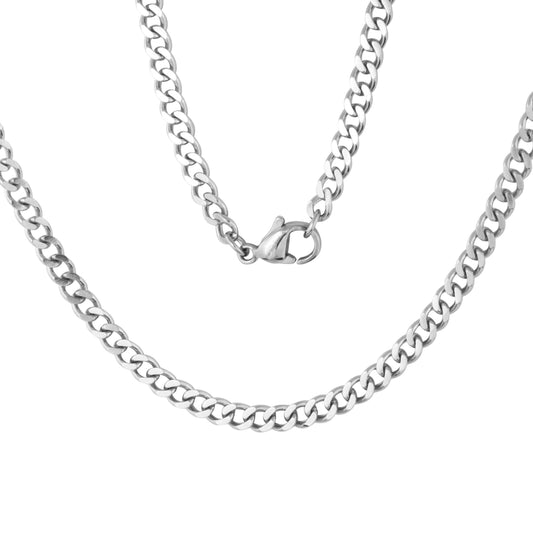 24-inch Curb Link Chain in Stainless Steel side profile