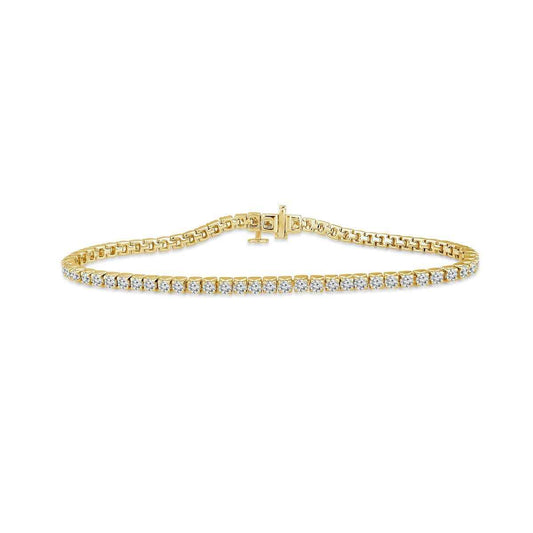 Adamante 3-1/2 ct. tw. Lab-Grown Round Brilliant Diamond Tennis Bracelet in 10K Yellow Gold