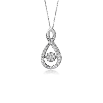 5/8 ct. tw. Twinkling Cluster Diamond Fashion Pendant in 10K White Gold