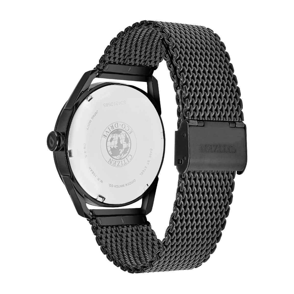 Citizen Men's Sport Casual Eco-Drive Black Stainless Steel Watch with Black Dial