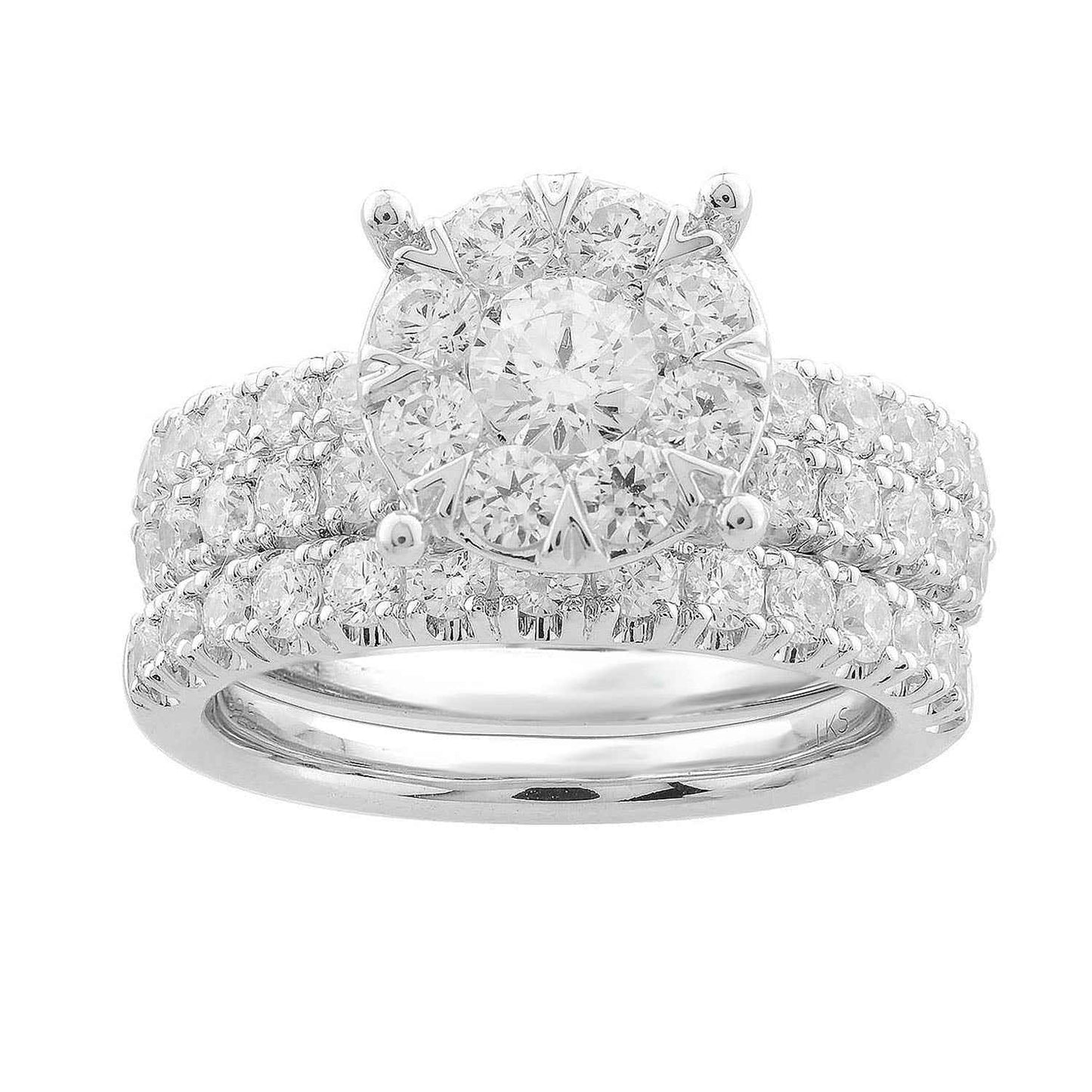 Adamante 2-1/2 ct. tw. Lab-Grown Diamond Wedding Set in 14K White Gold