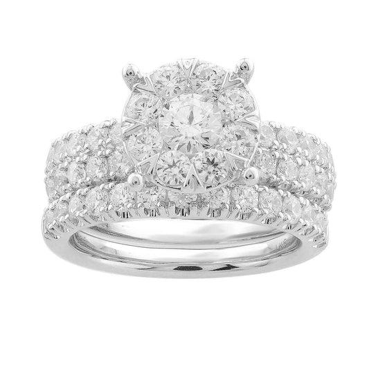 Adamante 2-1/2 ct. tw. Lab-Grown Diamond Wedding Set in 14K White Gold